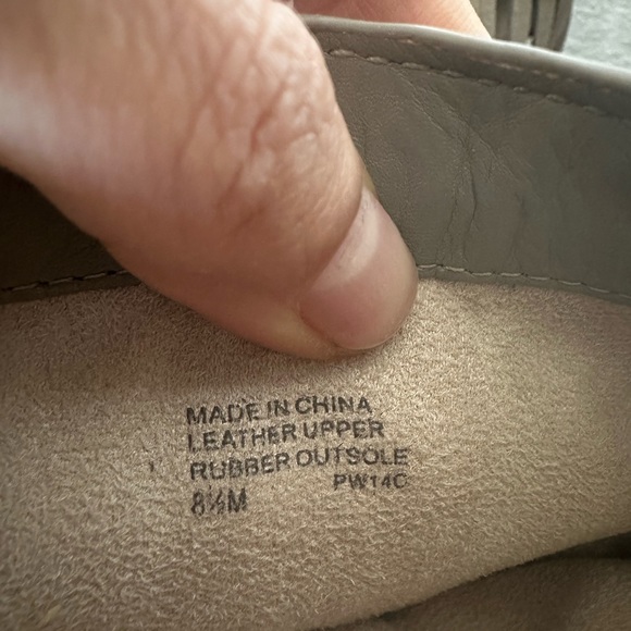 MICHAEL KORS BILLY TAUPE SUEDE STUDDED FRINGE ALMOND TOE SLIP ON BOOTIE - Picture 12 of 13